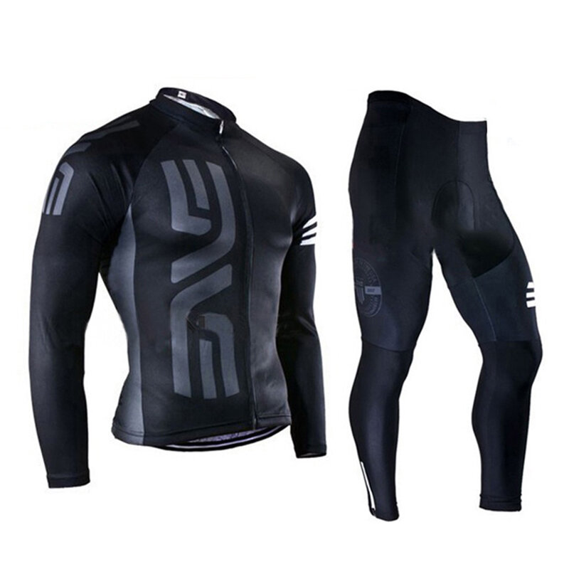 Cycling Jersey Long Sleeve for Men Bicycle Clothing Long Pants with Gel Padding 2024 Spring  Autumn