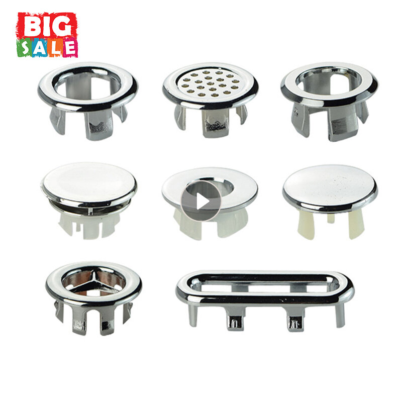 Wash Basin Overflow Ring Neatly Decorated Cover Wash Basin Overflow Overflow Plug Plug Spare Sink Basin Plastic Overflow Ring