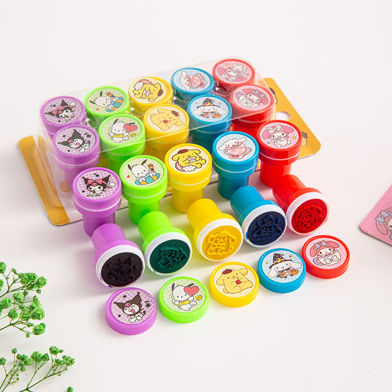 40pcs/lot Sanrio Creative Melody Pochacco Kuromi Stamp Kawaii DIY Reward Seal For Kids Stationery Gift Office School Supplies