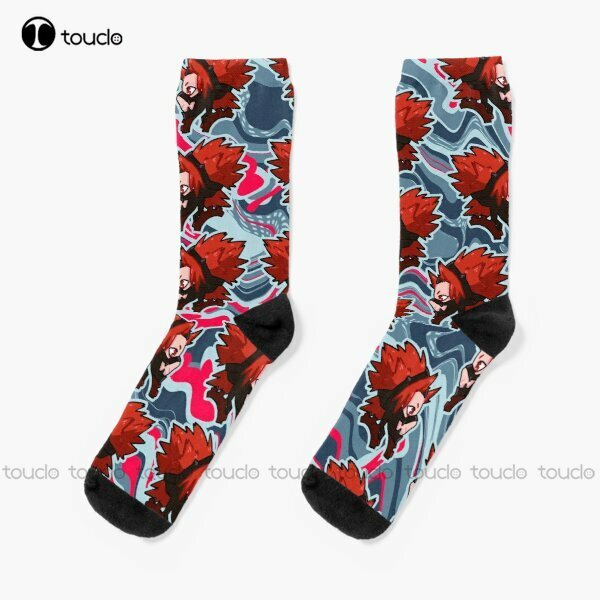 Носки Chibi Eijiro Kirishima, новинка, носки для мужчин, унисекс, для взрослых, подростков, Молодежные носки с цифровым принтом 360 °, уличная одежда в стиле Харадзюку, подарок, искусство