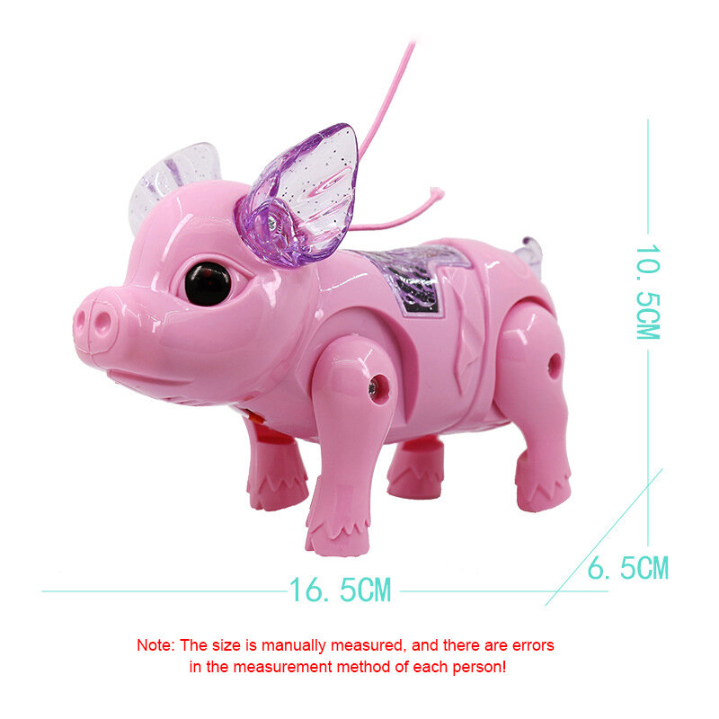전기 당기는 밧줄 돼지 배터리 구동 발광 음악 산책 돼지 장난감, 애완 동물 상호 작용 장난감, 어린이 선물