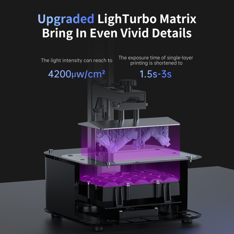 3d Resin ANYCUBIC foton Mono 2 3D Printer 6.6 inci UV Resin Photocuring 4K + resolusi tinggi LCD cetakan ukuran 165*143*89mm