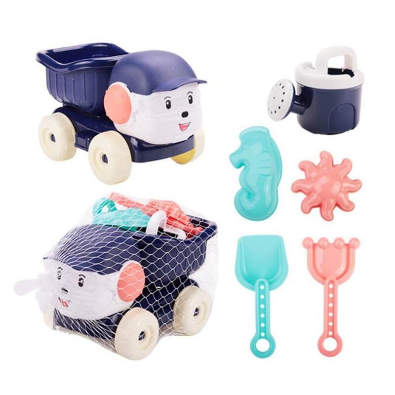 子供用ビーチツール,楽しいトラックのおもちゃ,ランダムな色,6個