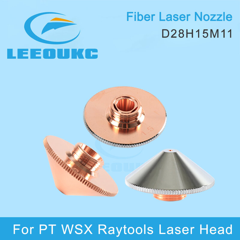 LEEOUKC-boquilla láser de una o dos capas, diámetro de 28mm, calibre de 0,8-5,0mm, para PT/WSX Raytools, cabezal de corte láser de fibra