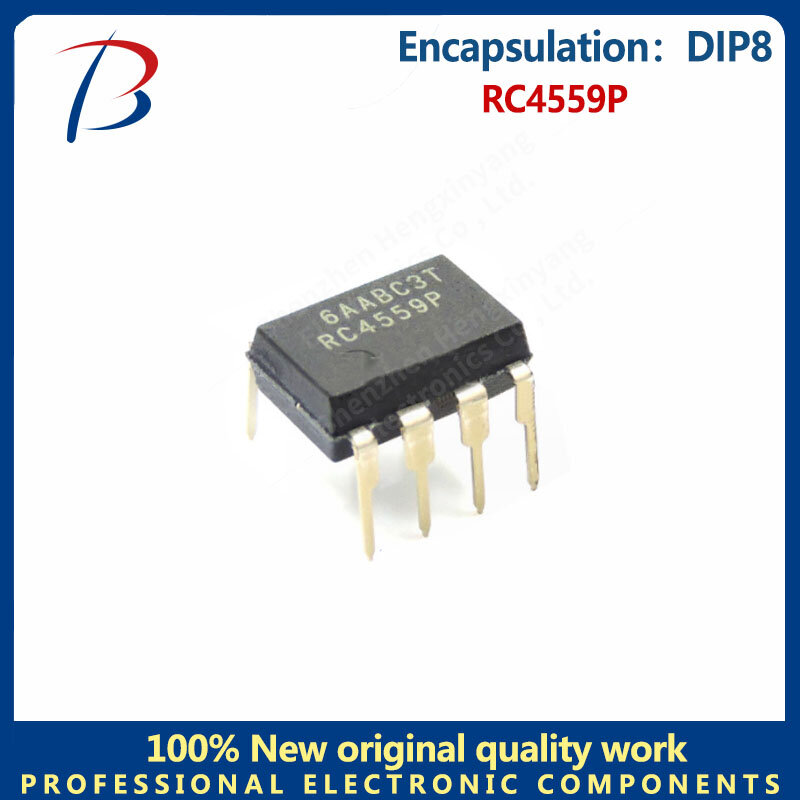 10PCS  RC4559P Operational amplifier in line with DIP8 Silkscreen RC4559P
