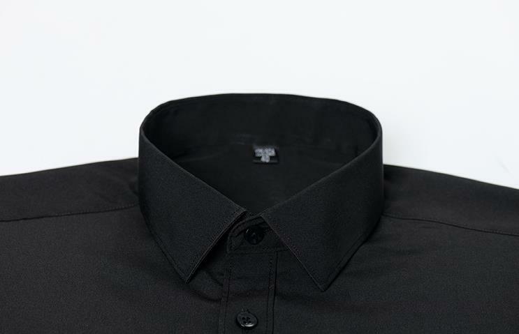 USA taglia XXXL tinta unita Non-ferro Micro elastico lavoro Casual camicia da uomo manica lunga Slim Fit bianco nero maschile camicia formale sociale