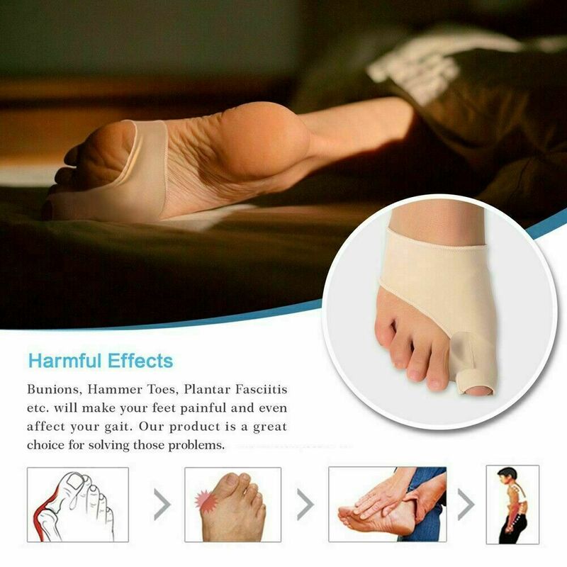 2 pezzi cura dei piedi alluce alluce valgo correttore ortesi osso regolatore del pollice correzione Pedicure calzini borsite raddrizzatore