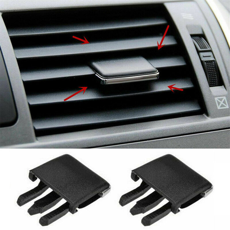 2pcs Auto Air Conditioning Vent Black Louvre Blade Slice Clip 0081-3374B  For Toyota For Corolla 2004-2010 Plastic 30mm X 36mm