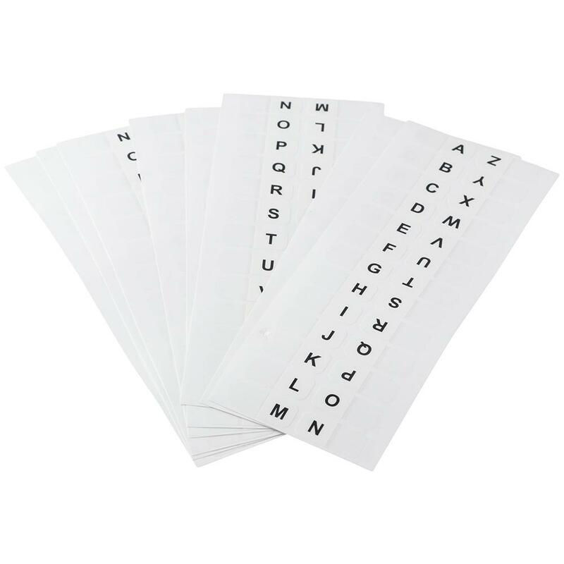 Auto-adesivo branco Índice Tabs, Alfabeto Sticky Tabs, Marcadores de página, A a Z, 208pcs, Novo