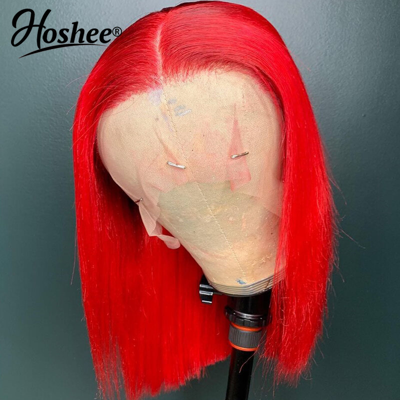 Цветной бразильский прозрачный Короткий прямой парик Боб Пикси 13x4 HD парик из человеческих волос на сетке спереди парик для черной женщины на продажу