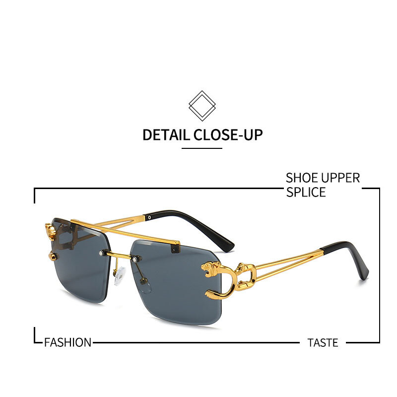 2023Retro Rimless Sunglasses For Men Steampunk Sunglasses Women Punk Fashion Glasses Vintage Shades Gafas De Sol Sonnenbrill Sun