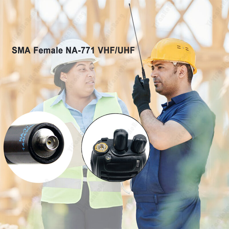 NA-771 SMA-F SMA-FEMELLE Double Bande Antenne Rétractable pour BaoFeng UV-5R GT-3 UV-82 BF-888S H777 HYT Antenne Talkie-walkie