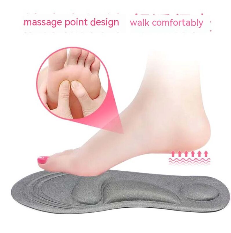 Plantillas deportivas ortopédicas de espuma viscoelástica 5D, almohadillas para el cuidado de los pies planos, masaje, fascitis Plantar