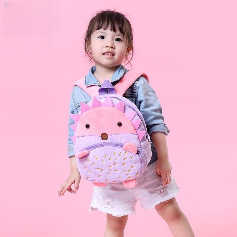 Children School Backpack Cartoon Rainbow Design Soft Plush Material For Toddler Baby Girls Kindergarten Kids School Bags