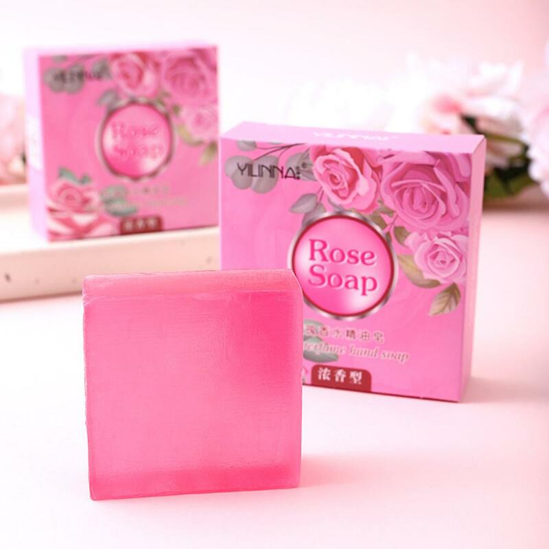 Sabonete de óleo essencial de rosa natural para mulheres, artesanal, duradouro, hidratante, feito à mão, fragrância, h4w4