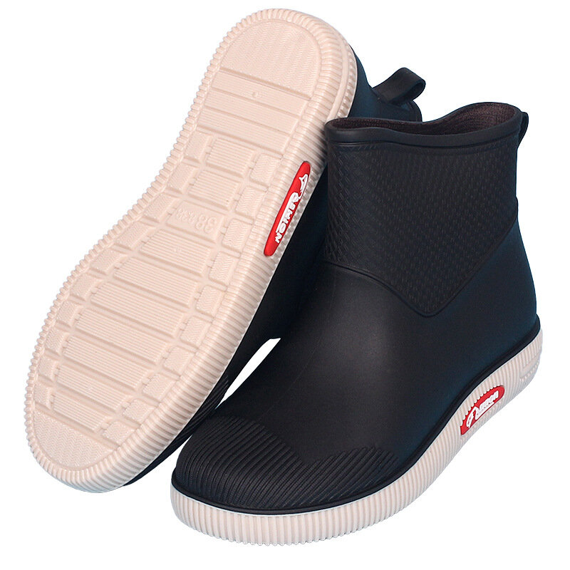 New Women Fashion Ankle Rain Boots Waterproof PVC Non-slip Rainboots Female Garden Work Boots Water Shoes Wellies