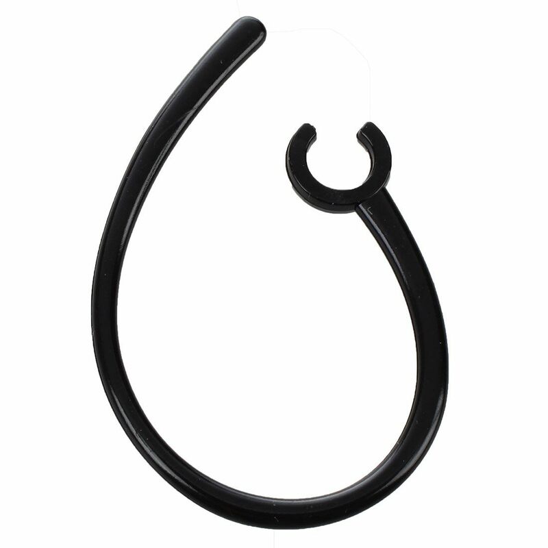 Crochet d'oreille en plastique noir pour écouteurs Bluetooth, trou de 5.5mm, mains libres, 3 pièces