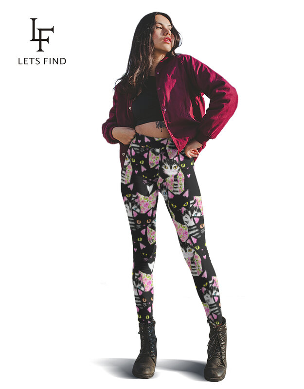 Letsfind-アニマルプリントの女性用レギンス,伸縮性のあるハイウエストパンツ,新しい2019