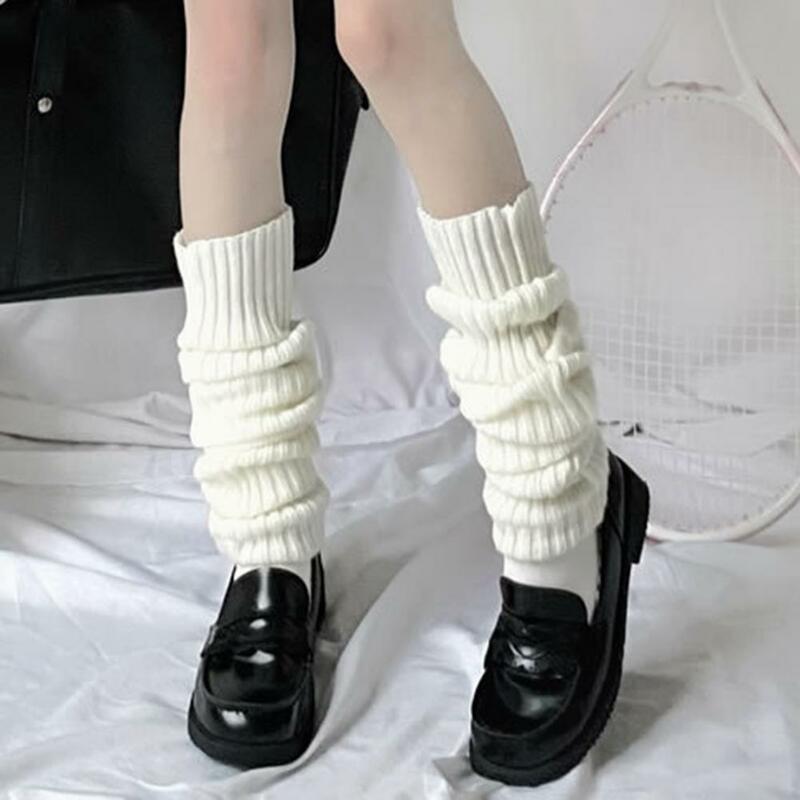 70CM Lengthened Knitted Leg Warmers Lolita Long Socks JK College Warm Socks Knitted Warm Foot Cover Winter Autumn Leg Socks