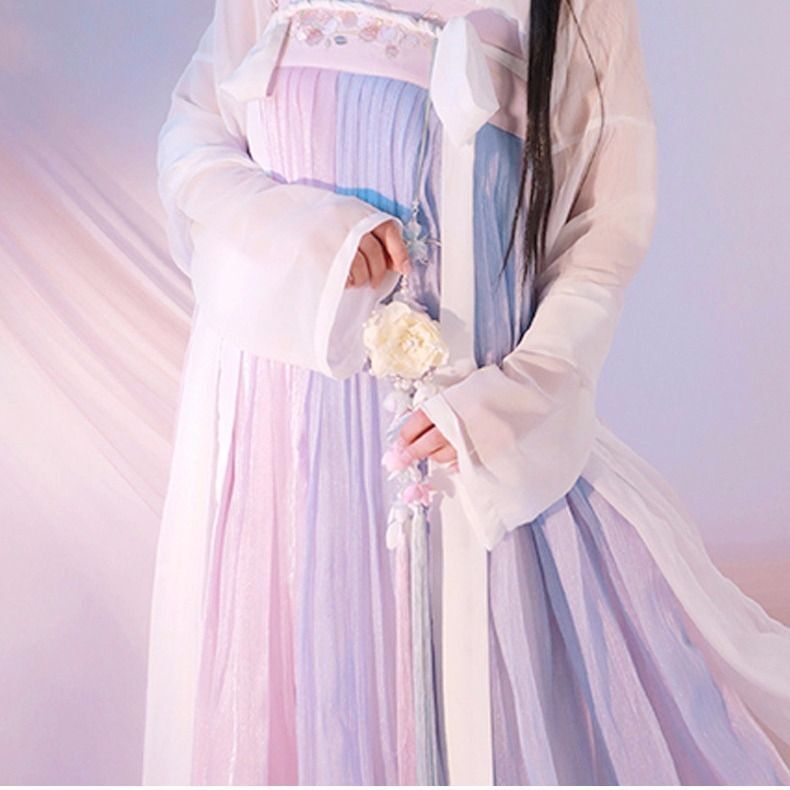 Yourqipao 오리지널 한푸 여성 자수, 신선한 Chebula 스커트, 한 요소, 새로운 모델, 봄 세트, 핑크 색상