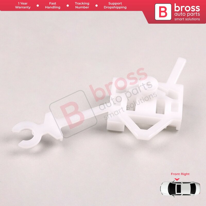 Bross Auto Parts BWR1192 Electrical Power Window Regulator Clip Front Right Door for Fiat Panda Iveco Euro Bus 2003- 2012