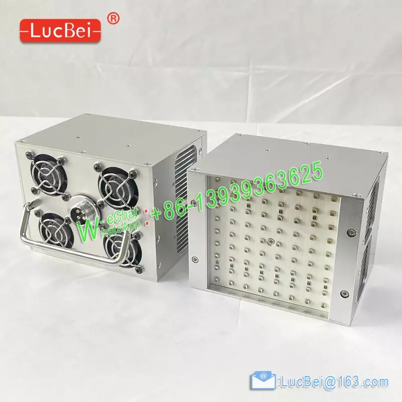 Ventilador de alta potencia de 100x100MM, 365nm, 300W, lámparas Led UV de refrigeración para Gel, pegamento, tinta, barniz, PCB, aceite verde, luces ultravioleta de curado