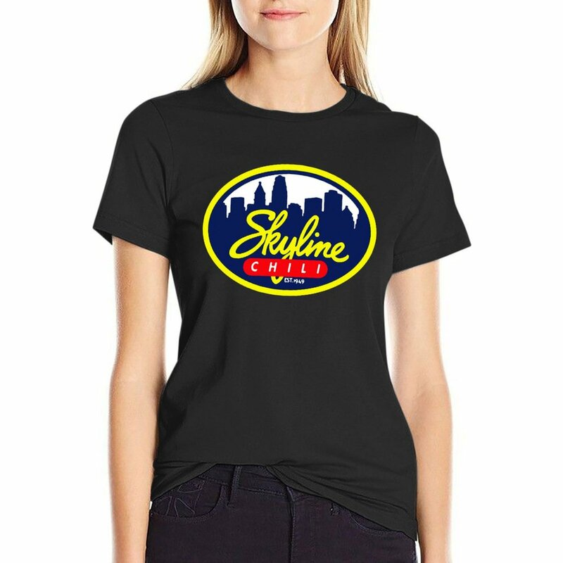 Camiseta de Skyline Chili para mujer, ropa hippie de gran tamaño, camiseta para mujer
