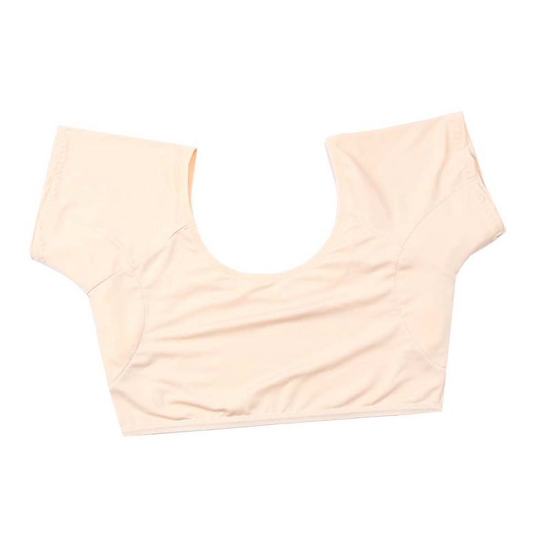 Bodysuit respirável do suor das axilas feminino, bodysuit absorvente de seda, bodysuit manga curta