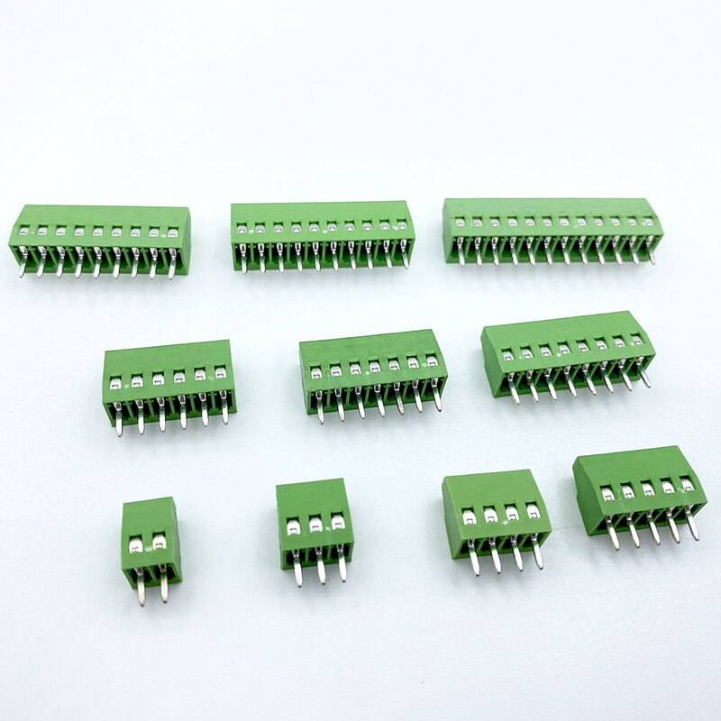 10Pcs KF128 2-5Pin Mini Schraube Draht Terminal Blöcke PCB Stecker 2,54mm Pitch 2/3/4/5Pin Terminals 150V 6A für 26-18AWG Kabel