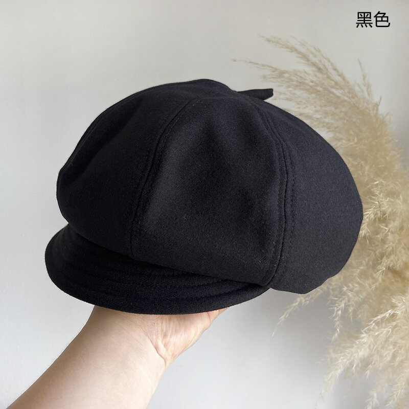 Ретро-художественный стильный берет с коротким покрытием, Женская осенне-зимняя модная универсальная восьмиугольная шапка художника для уличной съемки