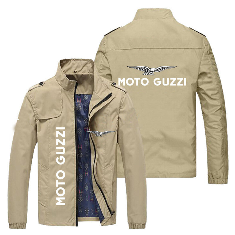 Новинка весна-осень, мотоциклетный кардиган с капюшоном и логотипом, мотоциклетная куртка на молнии Moto Guzzi