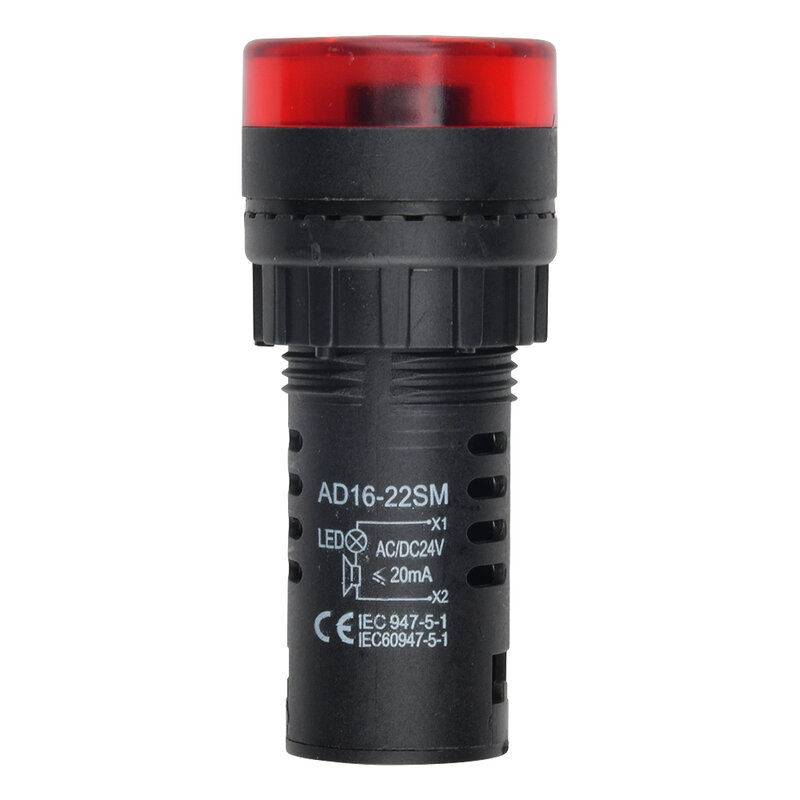 22mm 12V Zumbador con LED Rojo Lndicator Luz de Flash de Alarma de Señal de Sonido Intermitente AD16-22SM de Alarma Indicador Rojo Verde