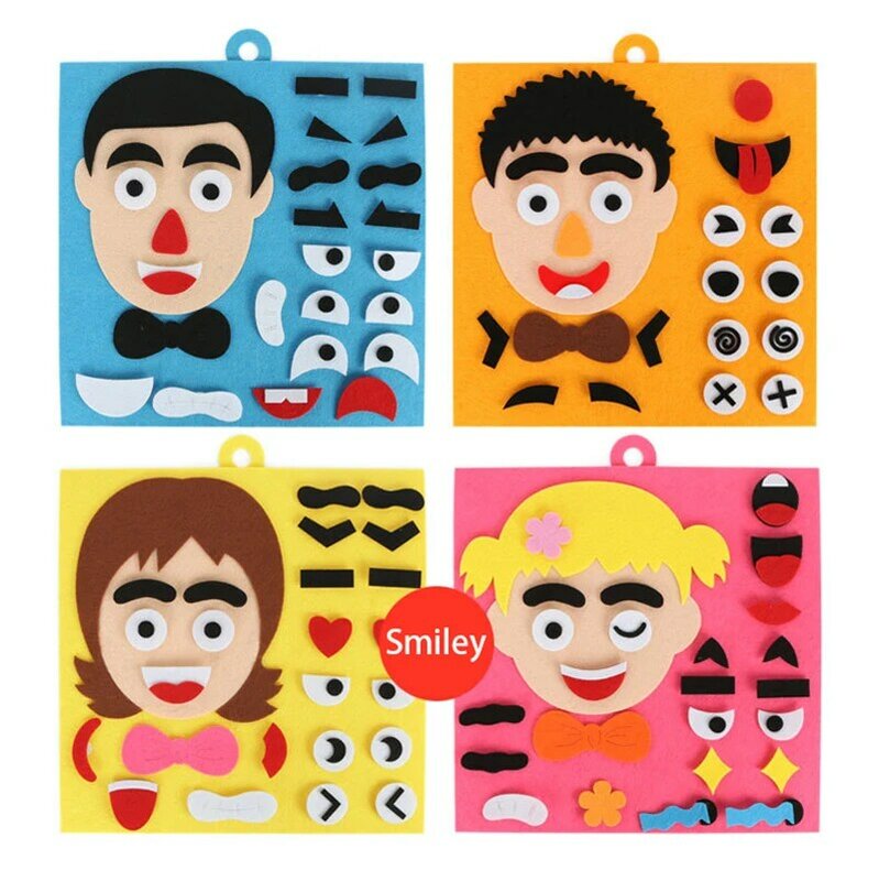 30Cm * 30Cm Diy Speelgoed Emotie Verandering Puzzel Speelgoed Creatieve Gezichtsuitdrukking Kinderen Leren Educatief Speelgoed Voor Kinderen Grappige Set
