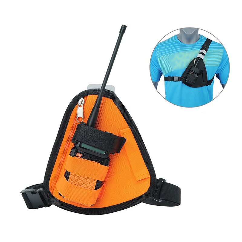 トランシーバー用の調節可能なラジオハーネスバッグ,フロントパック,三角形の胸ポケット,バッグ,ホローケース