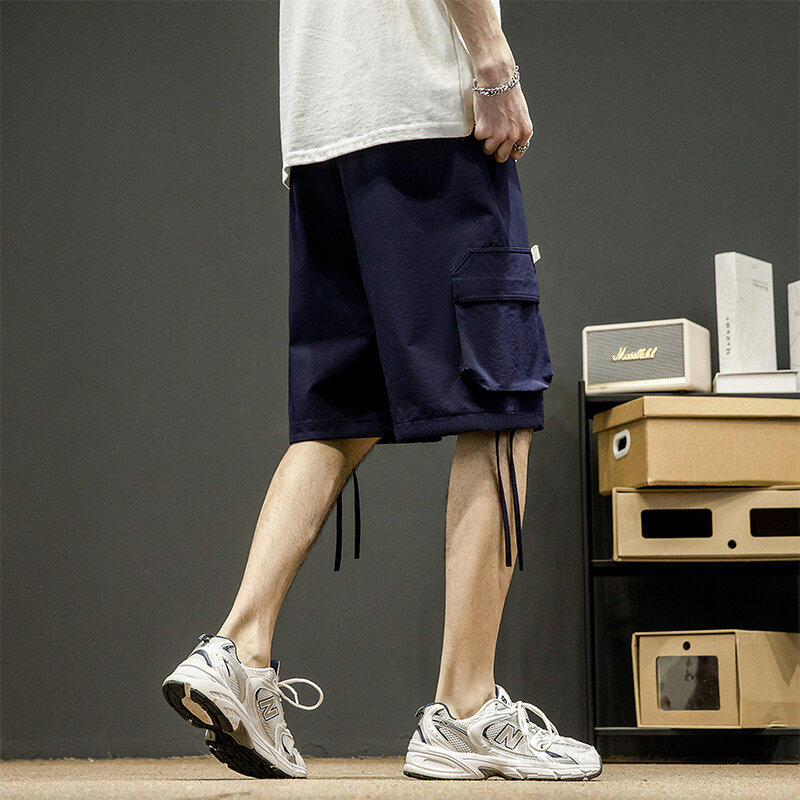 2024 Y2K pantaloncini Cargo larghi da uomo Casual pantaloni corti sportivi larghi da uomo pantaloncini da uomo moda coreana Streetwear Multi-tasca