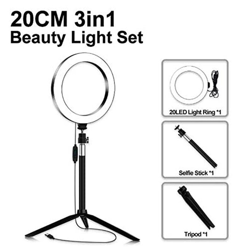 Photography Ring Light With Bluetooth Shutter LED Makeup Ring Lamp With Fanny Pack For Women Waterproof Waist Bags
