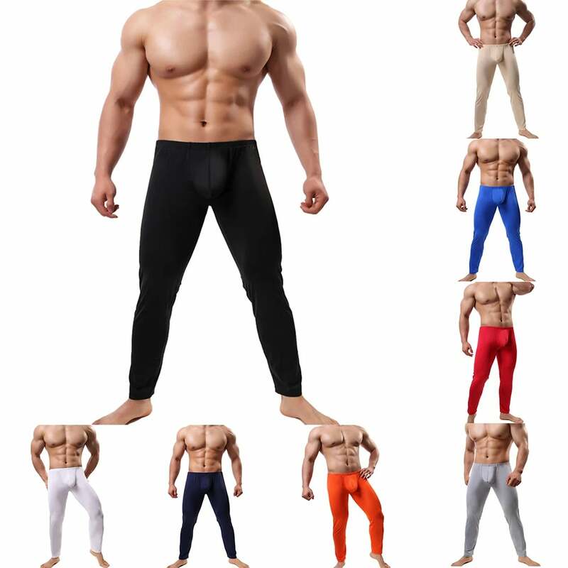 Мужское термобелье, штаны, тонкие ледяные леггинсы, эластичные кальсоны, тренировочные спортивные брюки для фитнеса, осенняя повседневная одежда для сна