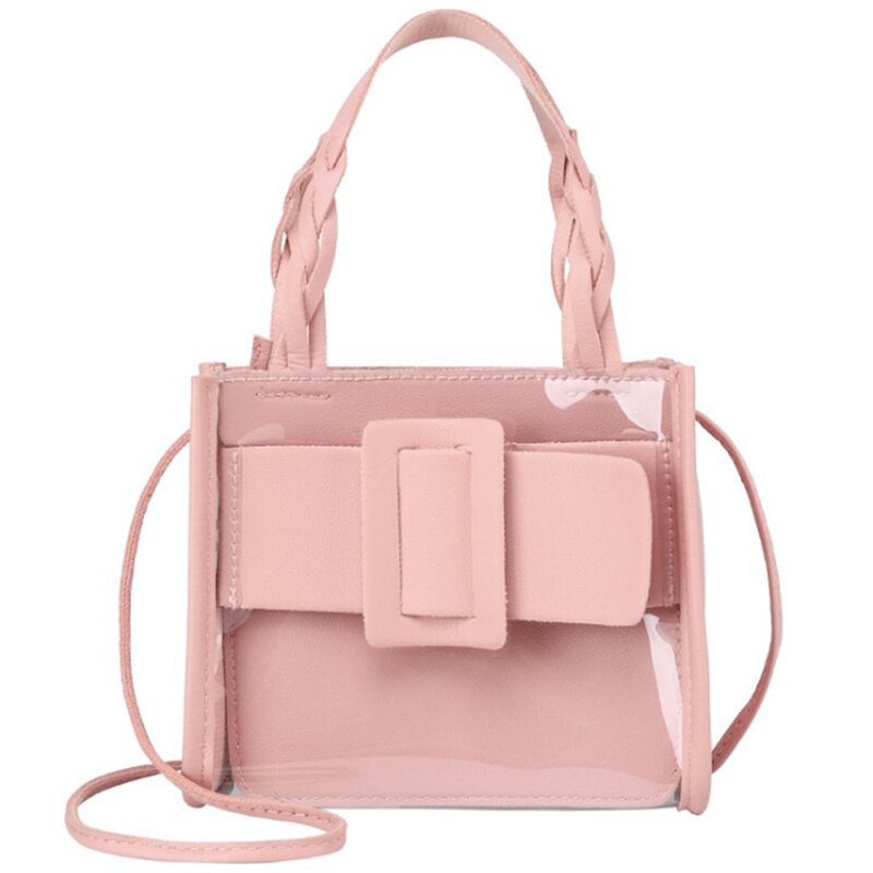 Fashion Ladies Transparent Jelly Candy Color Flap Women Casual Shoulder Buckle Messenger Handbag Crossbody Bag