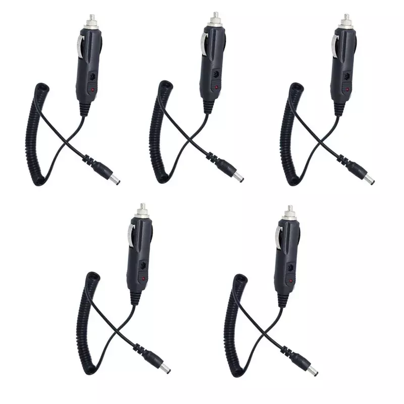 Lot 5pcs Flexible Walkie Talkie UV5R UV-5R UV-5RE DC 12V Car Power Charger Cable Fast Charging For Baofeng Radio Walkie Talkie