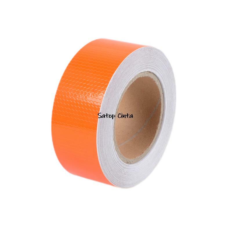 5CM Wide Orange Self Adhesive Warning Tape Automobiles Motorcycle Reflective Filmstickers for Car 10m Long