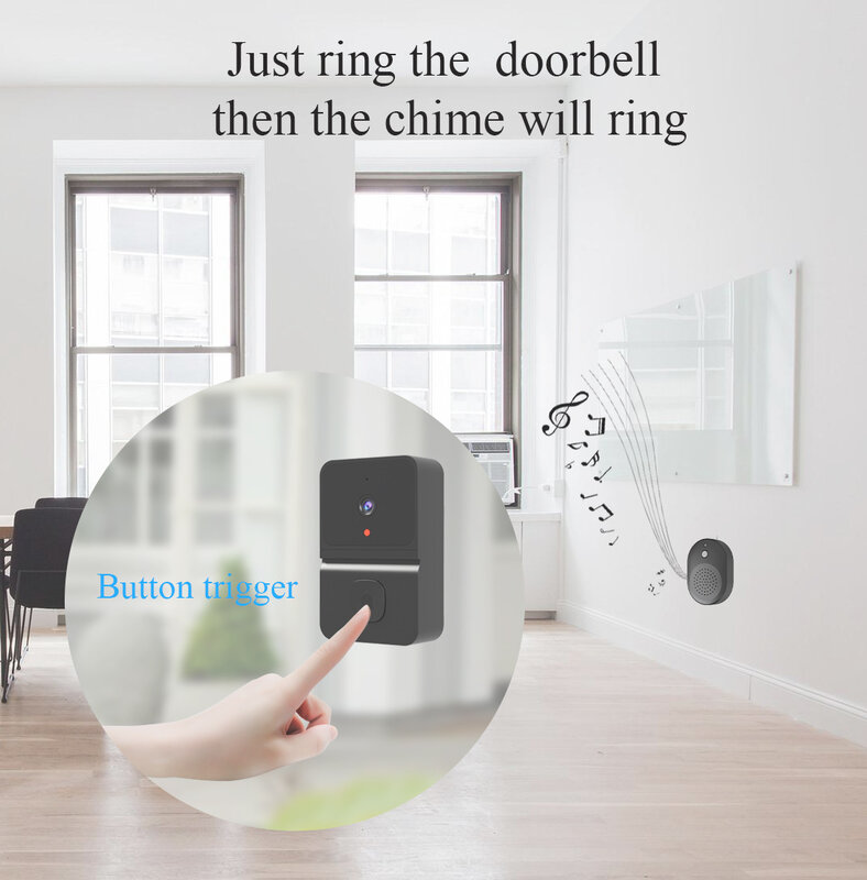 Bezprzewodowy dzwonek WiFi na zewnątrz kamera HD drzwi antywłamaniowe dzwonek noktowizor wideodomofon zmiana głosu do telefonu do drzwi Monitor domu