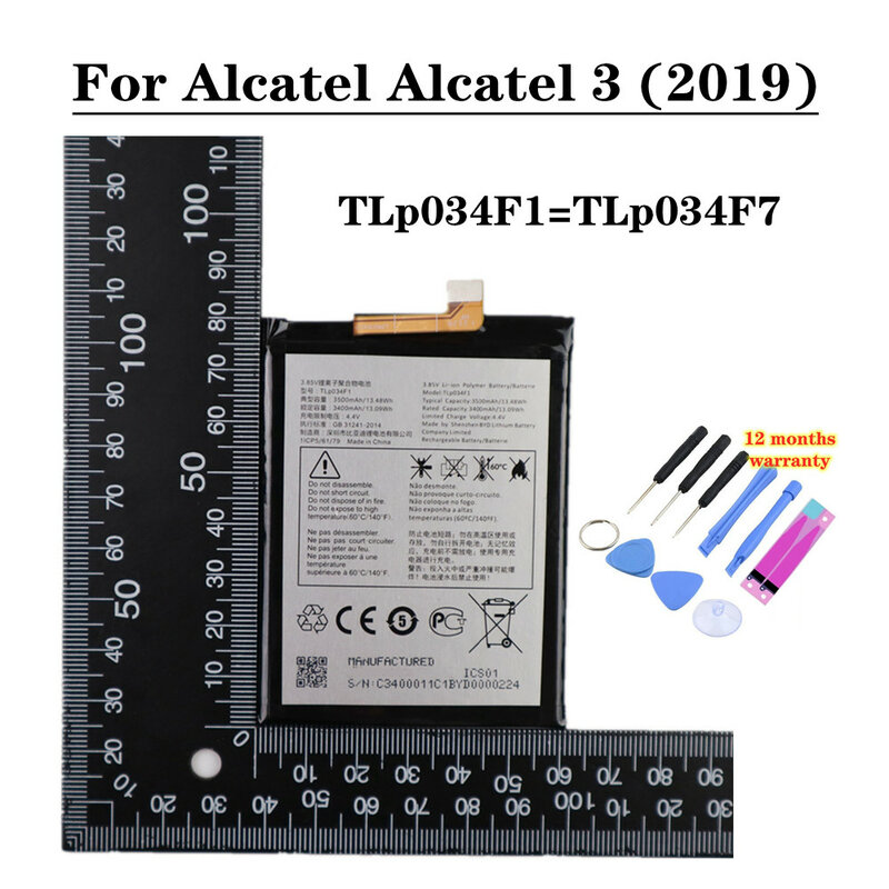 3500mAh TLP034F1 TLP034F7 High Quality Battery For Alcatel 3 3L (2019) 5053D 5053K 5053Y 5039D Replacement Phone Battery+ Tools