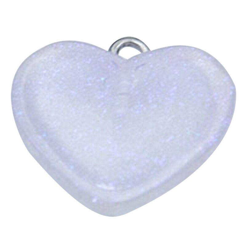 Breloque en forme cœur scintillant, perles en forme cœur scintillant, accessoires en résine, pendentif en forme cœur