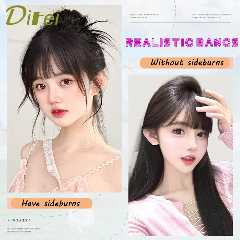 Bangs Wig Synthetic Bangs Lady Bangs French Air Bangs Invisible Invisible Age Reduction Forehead Wig Piece Wigs For Women