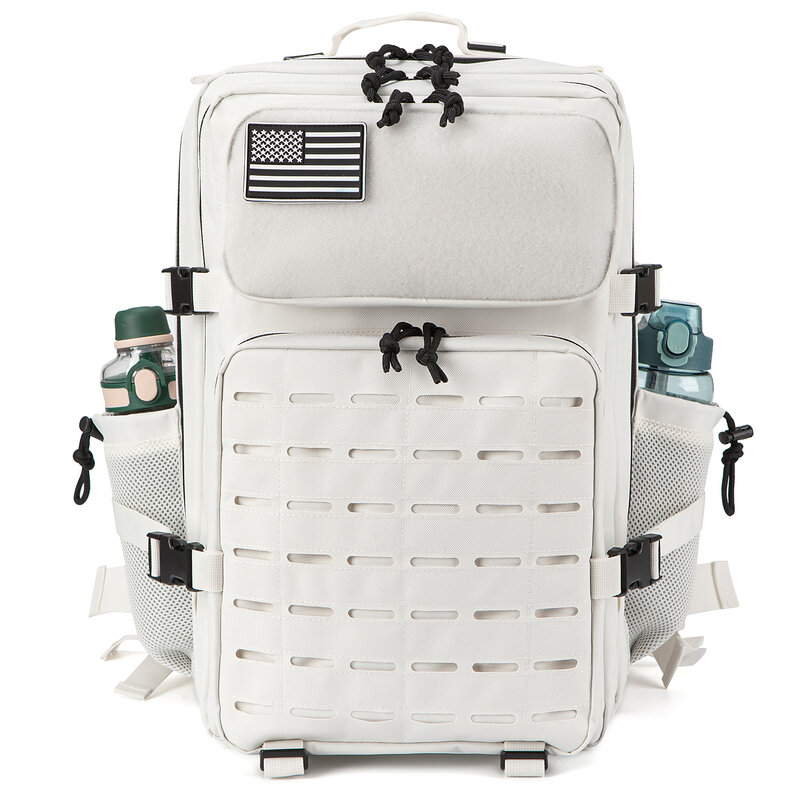 QT & QY-mochila táctica para hombre y mujer, bolso de supervivencia al aire libre, mochila escolar pequeña con portabotellas, 25L/45L