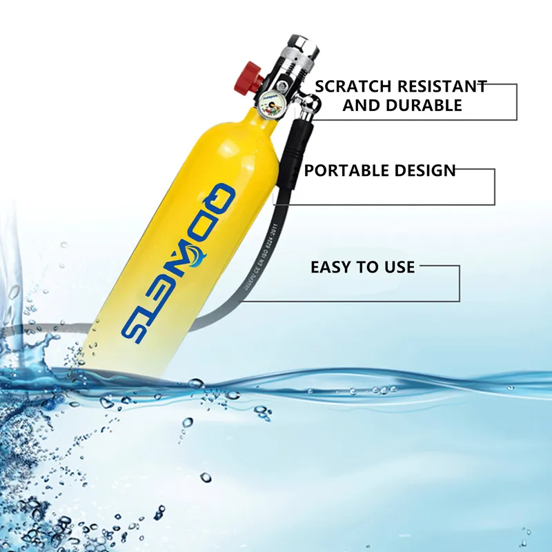 Qdwets 1l Duikuitrusting Zuurstofcilinder Onderwater Ademhaling Draagbare Snorkelen Scuba Tank Kit Capaciteit Navulbaar