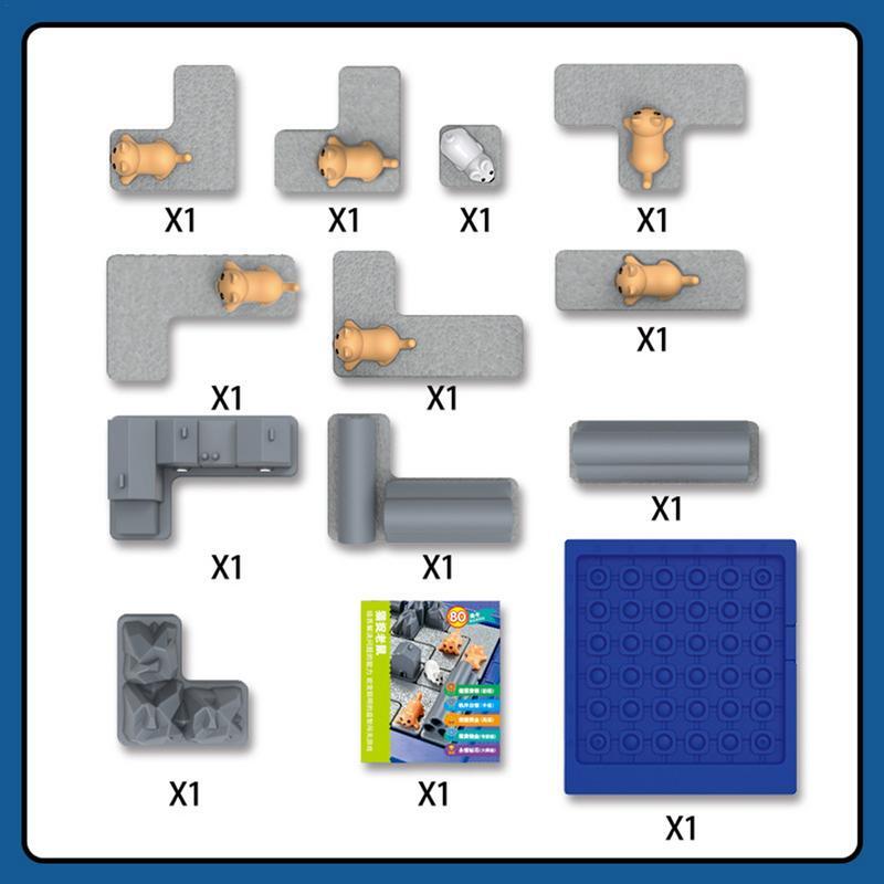 Gra planszowa dla dzieci Mini gry interaktywne zestaw bloków zabawkowa mysz Montessori kreatywne Puzzle gra rodzinna zabawki edukacyjne dla dzieci dla