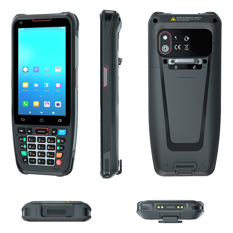 Terminal de mano resistente para ordenador móvil, escáner de código de barras PDA 2D, Android 10, Google GMS
