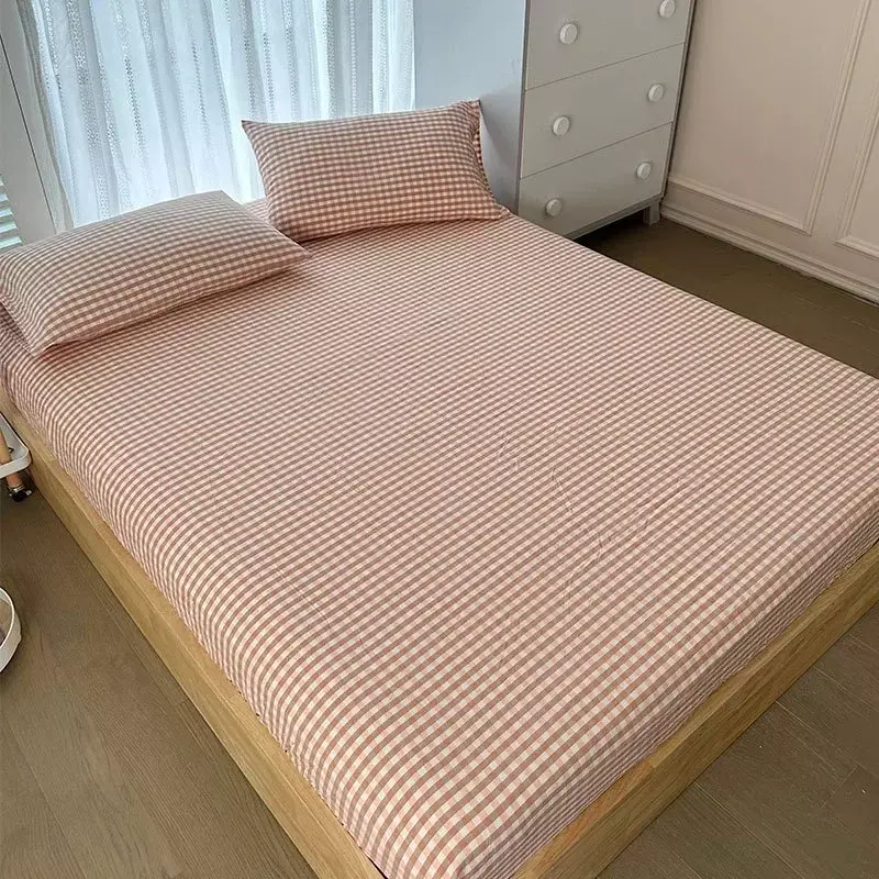 ملاءة سرير من القطن الخالص قطعة واحدة ، غطاء واقي ، غطاء غبار ، طالب مقاوم للغبار ، منقوش