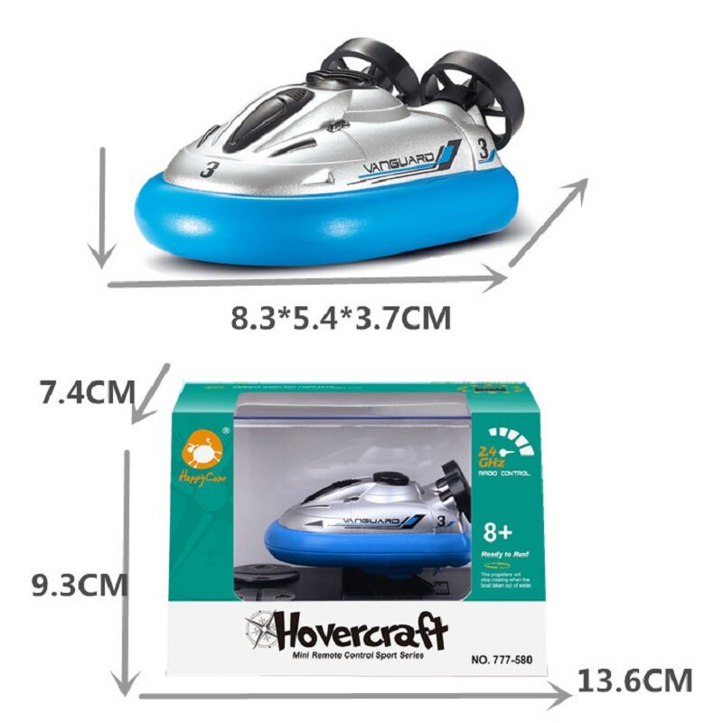 Mini bateau à coussin d'air sans fil, modèle de 2.4G RC à quatre voies, avec télécommande, jouet de paddle électrique